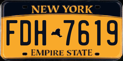 NY license plate FDH7619