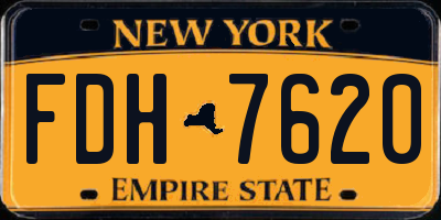 NY license plate FDH7620