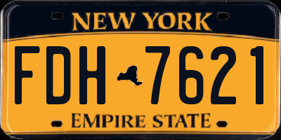 NY license plate FDH7621