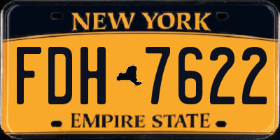 NY license plate FDH7622