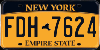 NY license plate FDH7624