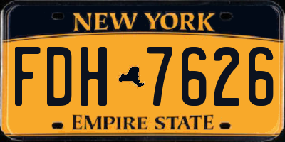 NY license plate FDH7626