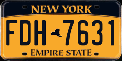 NY license plate FDH7631
