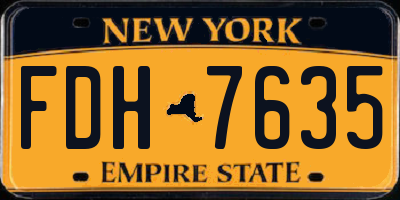 NY license plate FDH7635