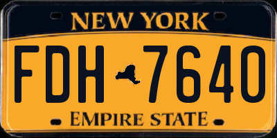 NY license plate FDH7640