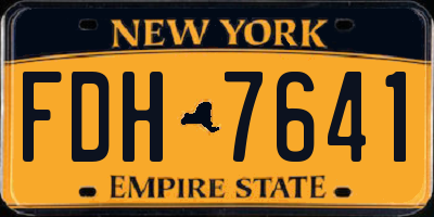NY license plate FDH7641