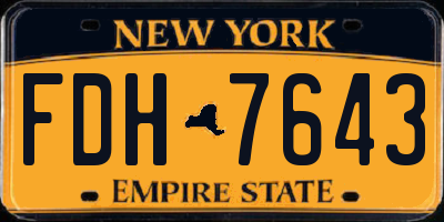 NY license plate FDH7643