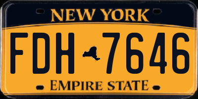 NY license plate FDH7646