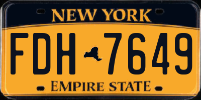 NY license plate FDH7649