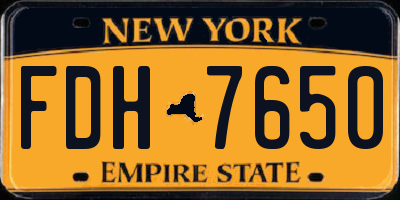 NY license plate FDH7650
