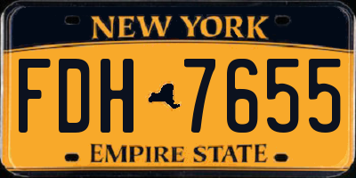 NY license plate FDH7655