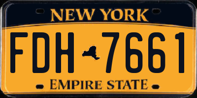 NY license plate FDH7661