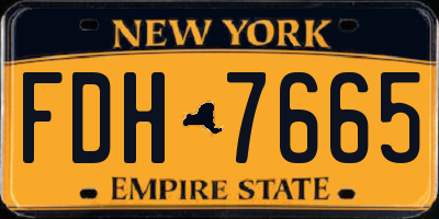 NY license plate FDH7665