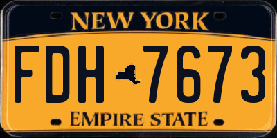NY license plate FDH7673