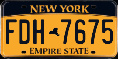 NY license plate FDH7675