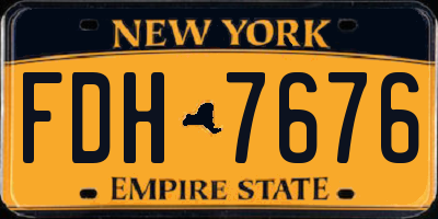 NY license plate FDH7676