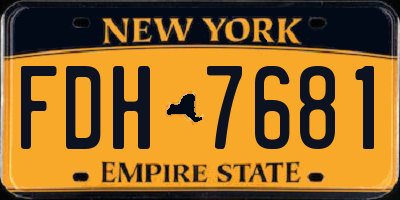 NY license plate FDH7681