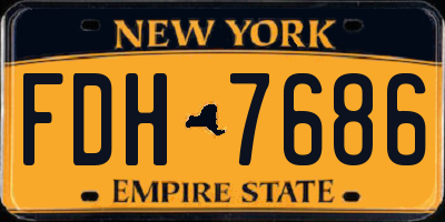 NY license plate FDH7686