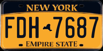 NY license plate FDH7687