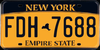 NY license plate FDH7688
