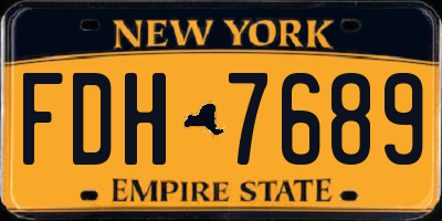 NY license plate FDH7689