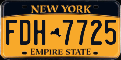 NY license plate FDH7725