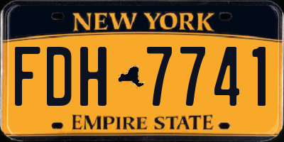 NY license plate FDH7741