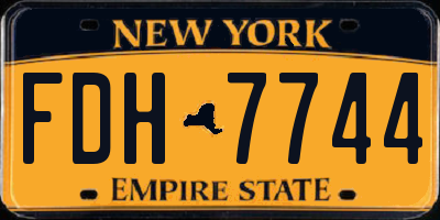 NY license plate FDH7744