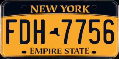 NY license plate FDH7756