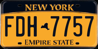 NY license plate FDH7757