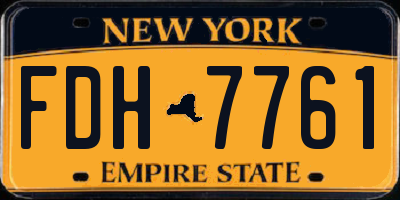 NY license plate FDH7761