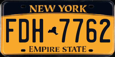 NY license plate FDH7762