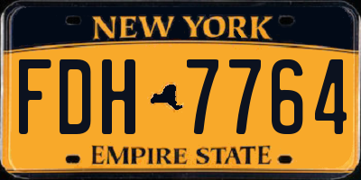 NY license plate FDH7764