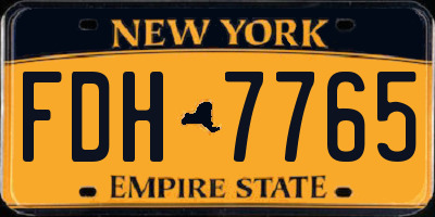 NY license plate FDH7765