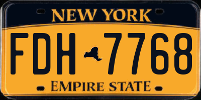 NY license plate FDH7768
