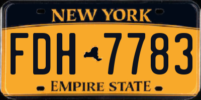NY license plate FDH7783