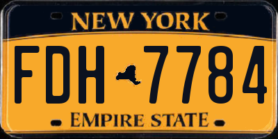 NY license plate FDH7784