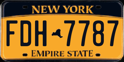 NY license plate FDH7787