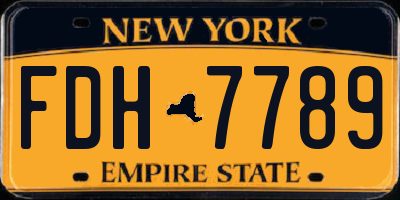 NY license plate FDH7789