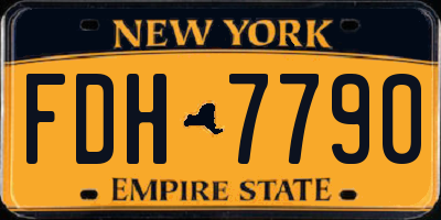 NY license plate FDH7790