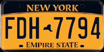 NY license plate FDH7794