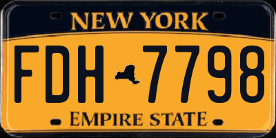 NY license plate FDH7798