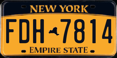 NY license plate FDH7814