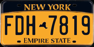 NY license plate FDH7819