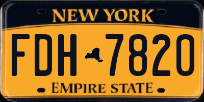 NY license plate FDH7820