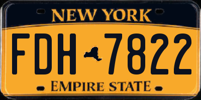 NY license plate FDH7822