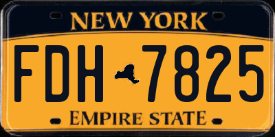 NY license plate FDH7825