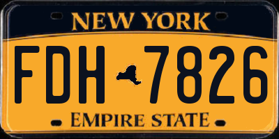 NY license plate FDH7826