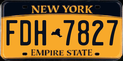 NY license plate FDH7827