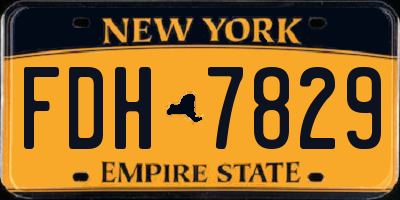 NY license plate FDH7829